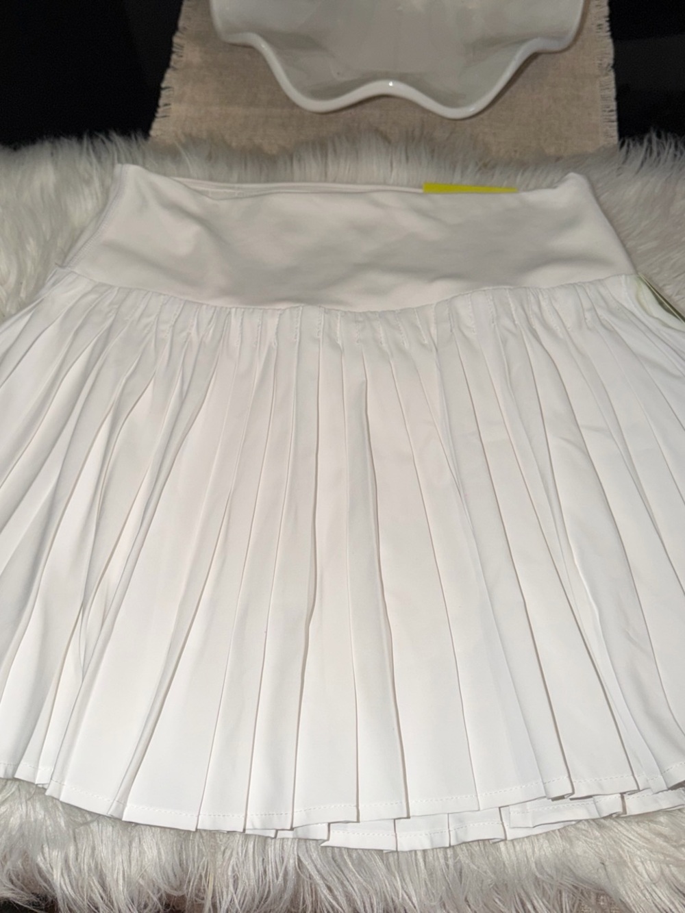 all in motion White Pleated Mini Skirt